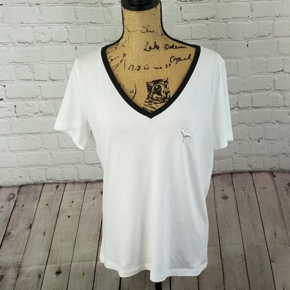 NWT VS Pink perfect v-neck bling tee size L - Picture 7 of 8